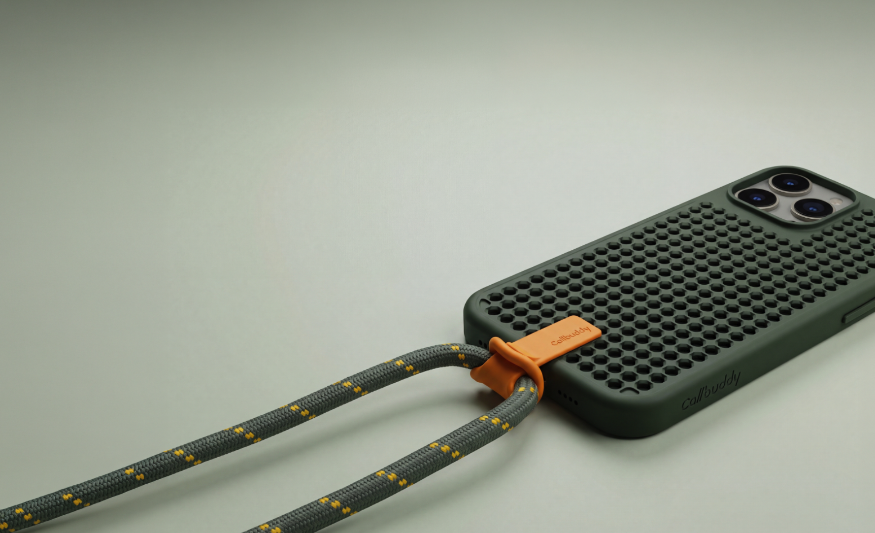 Callbuddy lanyard attached to a case
