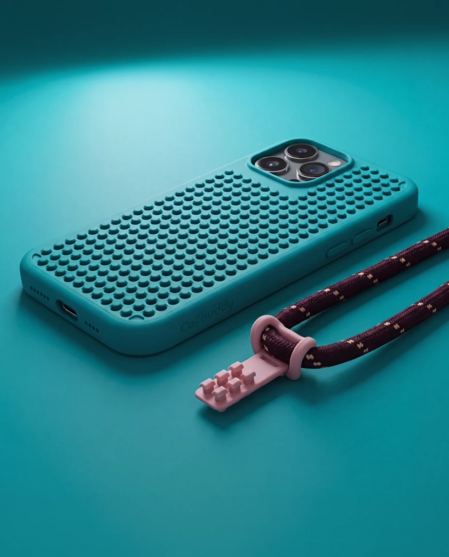 Callbuddy lanyard being clicked off the case in one motion